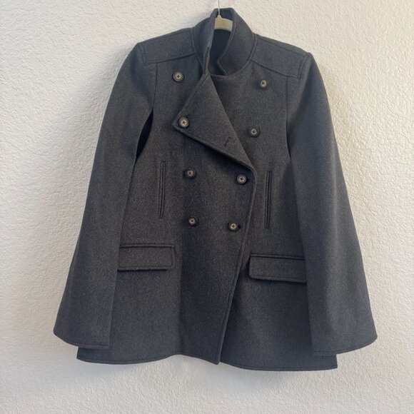 RACHEL Rachel Roy Double Breasted Cape Coat – Dark Charcoal Gray | Size M - Picture 1 of 7